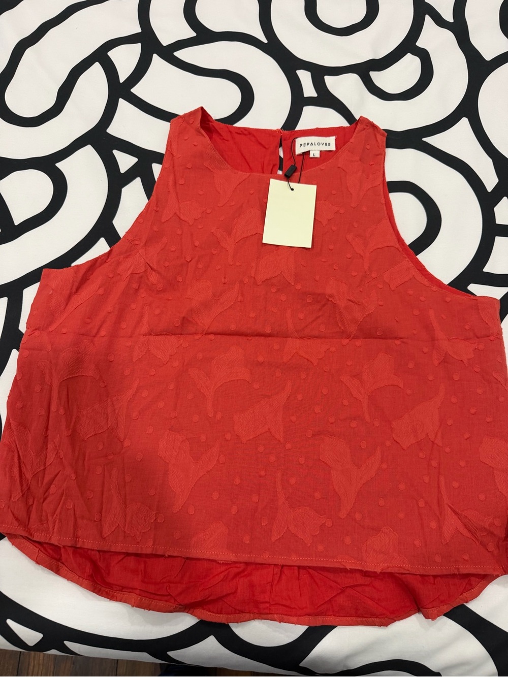 Pepaloves Red Textured Sleeveless Camisole